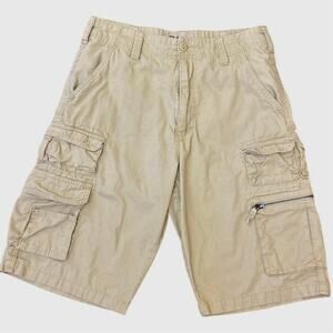 Plugg Cargo Shorts Mens 31 Brown Baggy Streetwear Skater Grunge Y2K Flex 2000s